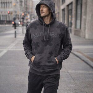 🖤 Municipal Pullover Hoodie – Charcoal Floral Camo – Size L